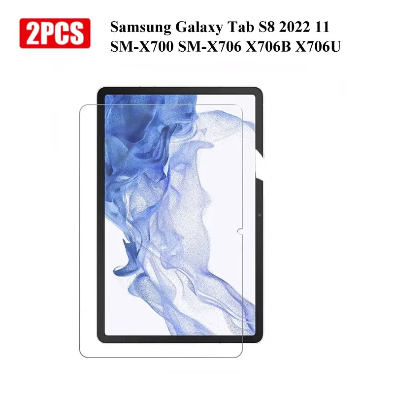 2PCS Tempered Glass Explosion proof Screen Protector for Samsung Galaxy Tab S8 2022 11 Inch SM-X700 SM-X706 X706B X706U X706N