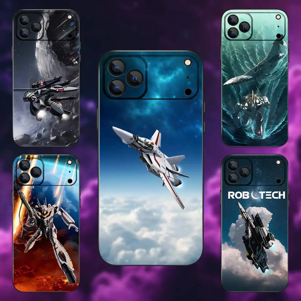 

R-Robotech Macross Phone Case For iPhone 17,16,15,14,13,12,11,Pro,Max,Plus,E,Air,Mini Protective Black Cover