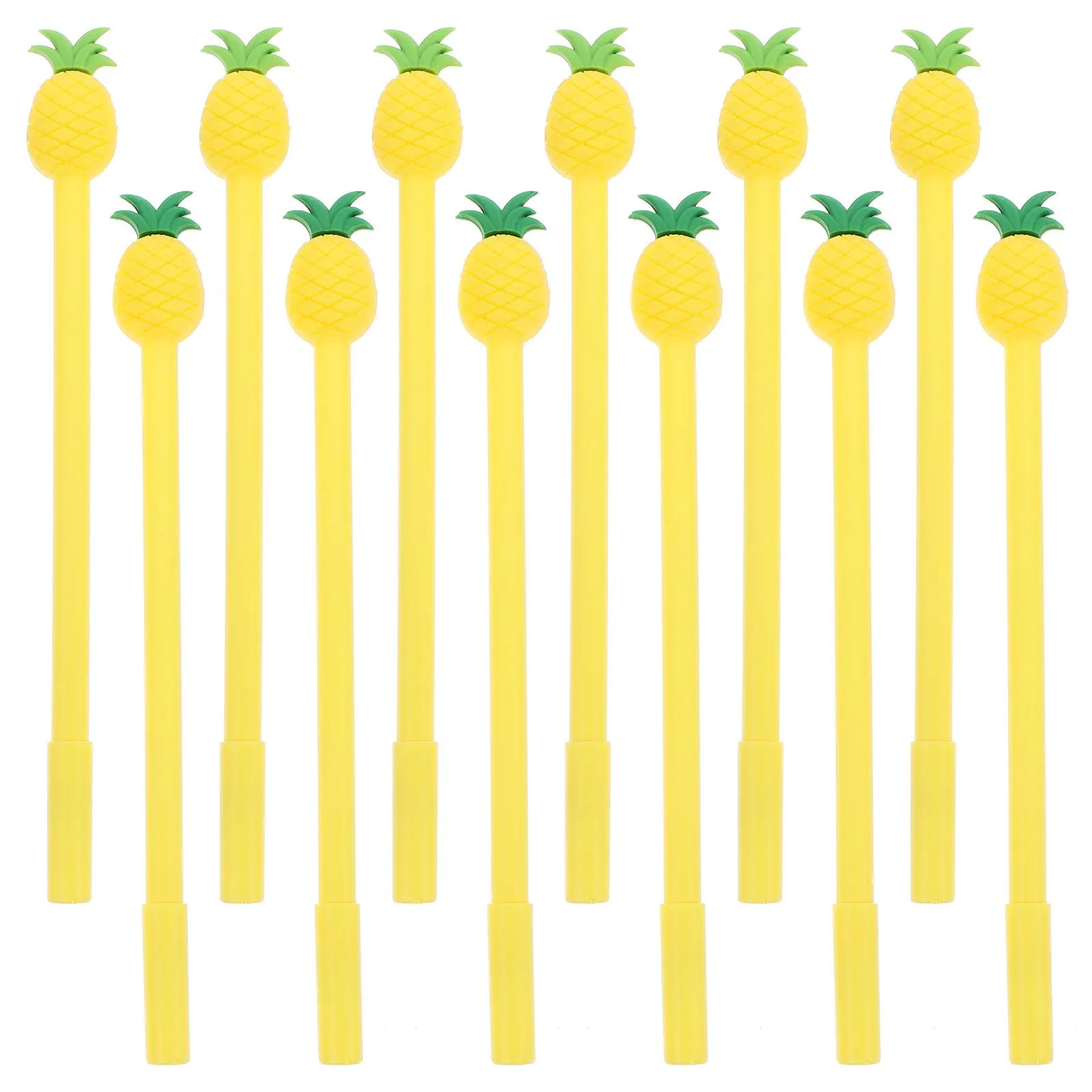 12 Stück lustige Ananas-Gelstifte, bezauberndes Schreibgerät für Schüler, Notizen machen, Schulprojekte, zufällige Farbe