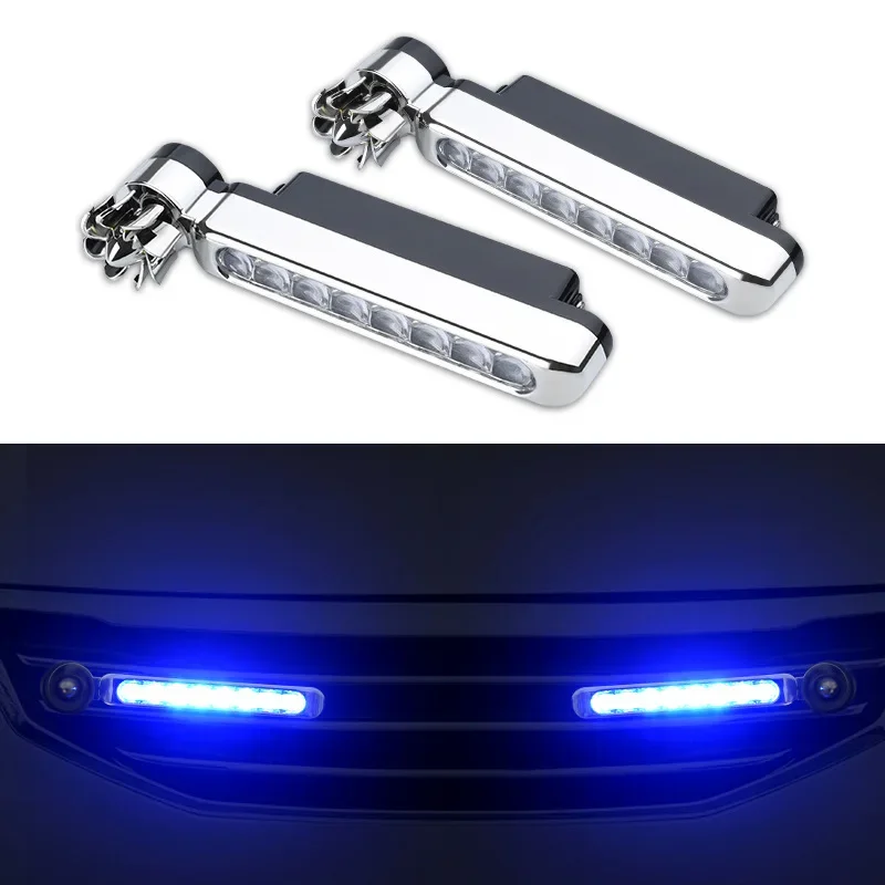 

1-2pcs Wind Powered Car LED DayTime Running Light Auxiliary Lighting Rotation Fan Lamp Automobile Day Time Headlight