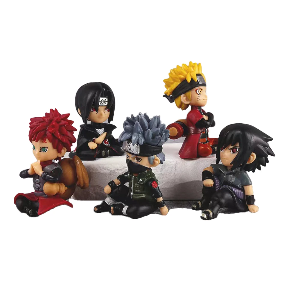 Figurines d'action NarAASakura, Uchiha Gaara Kakashi, modèle en PVC, figurine d'anime Auckland pour la décoration, jouets de collection cadeaux, ensemble de 5 pièces, 7cm