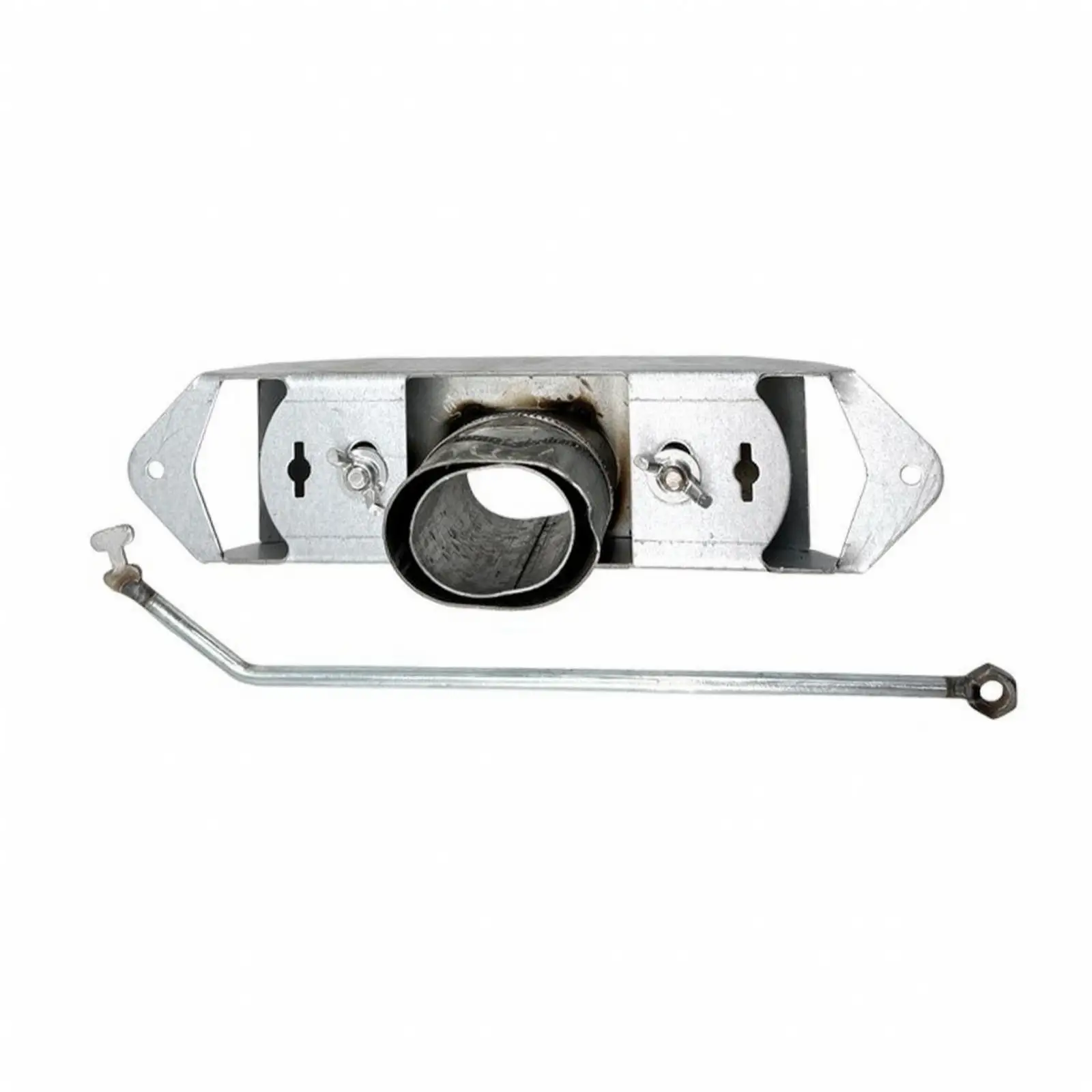 Silver Galvanized Poultry Feeder Trough with Mounting Hardware for 50mm Conduit Chicken Feeding System