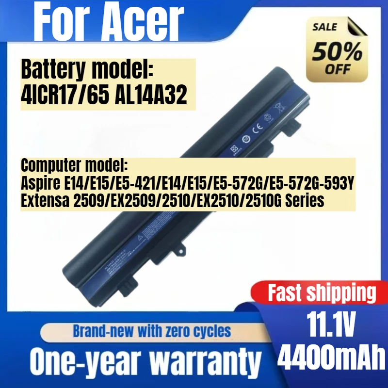 

AL14A32 для Acer Aspire E14/E15/E5-421/E14/E15/E5-572G/E5-572G-593Y Extensa 2509/EX2509/2510/EX2510/2510G аккумулятор для ноутбука серии