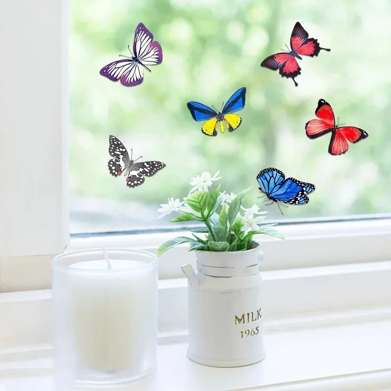 20PCS Butterfly Window Stickers Anti-Collision Window Clings Decals Reusable Glass Window Film Wall Stickers