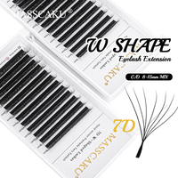 MASSCAKU 3D 4D 5D 6D W Shaped Eyelashes Natural Soft Lightweight Clover Lashes Handmade W Style False Mink Eyelash Extensions