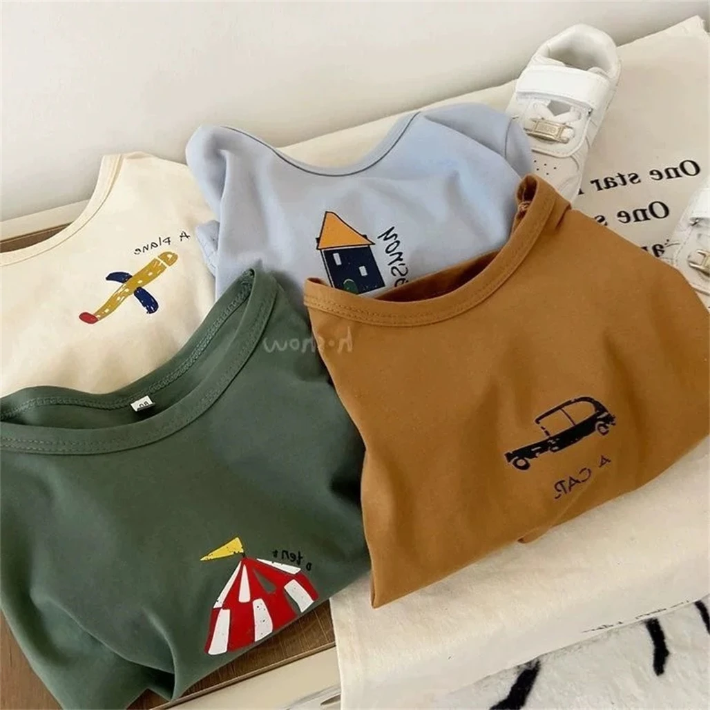Simple Long Sleeve For Child New Fashion Clothes Round Neck 