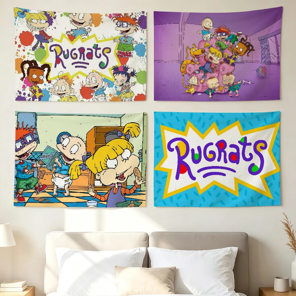 Cartoon R-Rugrats-s Flag Wall Decorations Home Decor Suitable For Living Rooms Bedrooms Dormitories Parties And Holidays