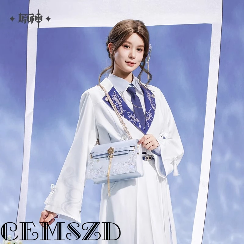 [정품] 게임 Genshin Impact Kamisato Ayato 여성용 프린지 체인 백 애니메이션 만화 체인 숄더 백 할로윈 액세서리