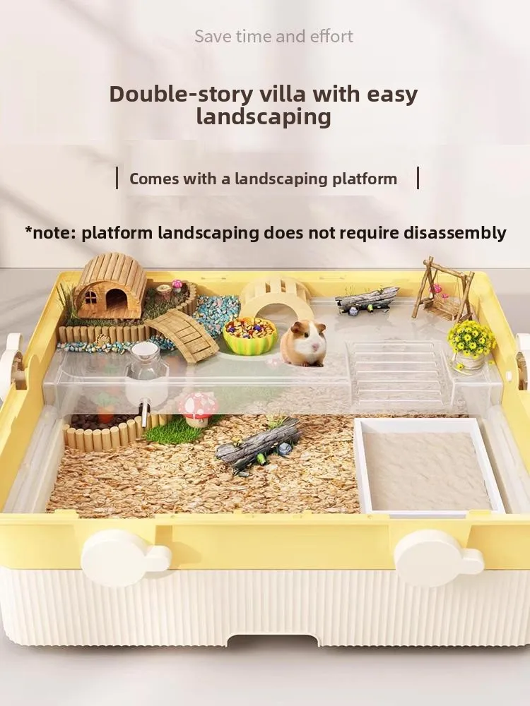 Large Luxury Hamster Cage Transparent Drawer Villa for Golden Hamster and Mice Winter