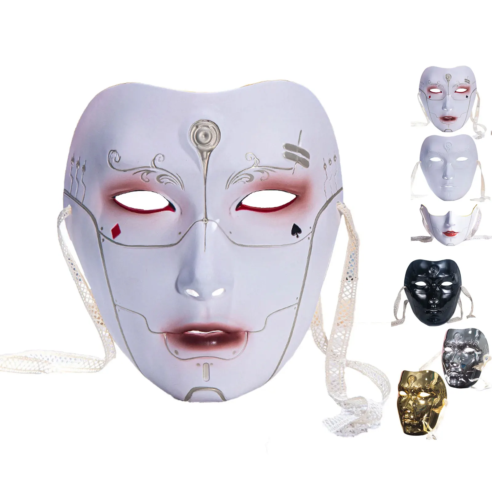 

Anime Mask Face Makeup Princess Mask Ancient Style Chinese Hanfu Costume Accessorie Women Men Halloween Carnival Masquerade Mask
