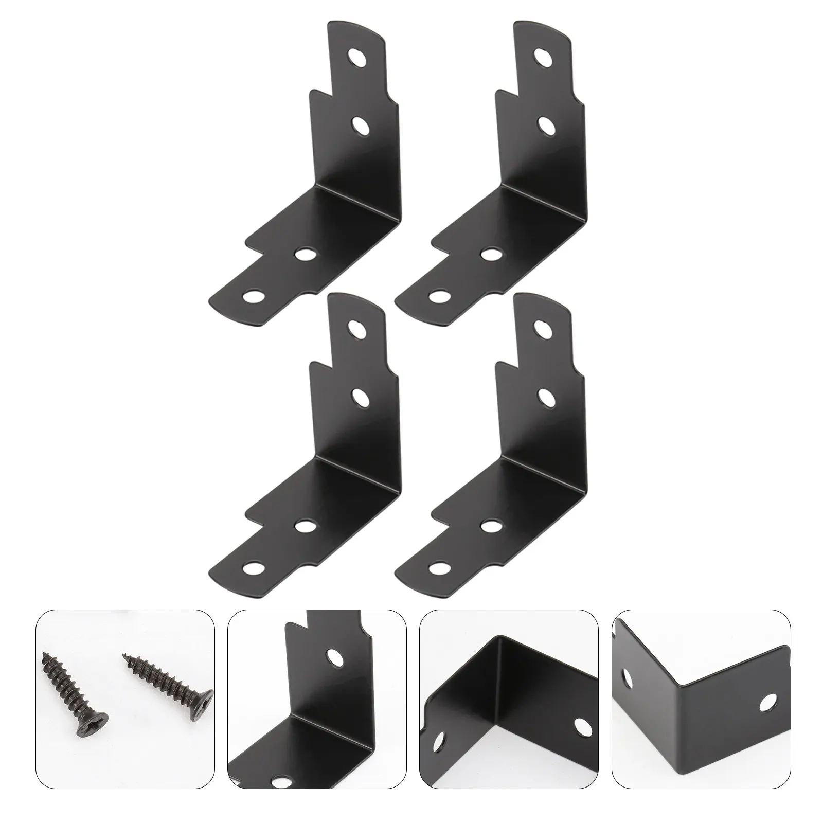 4Pcs Sturdy Iron Leg Corner Protector for Wooden Storage Chest Desk Jewelry Box Vintage Style Corner Bracket Reinforcement