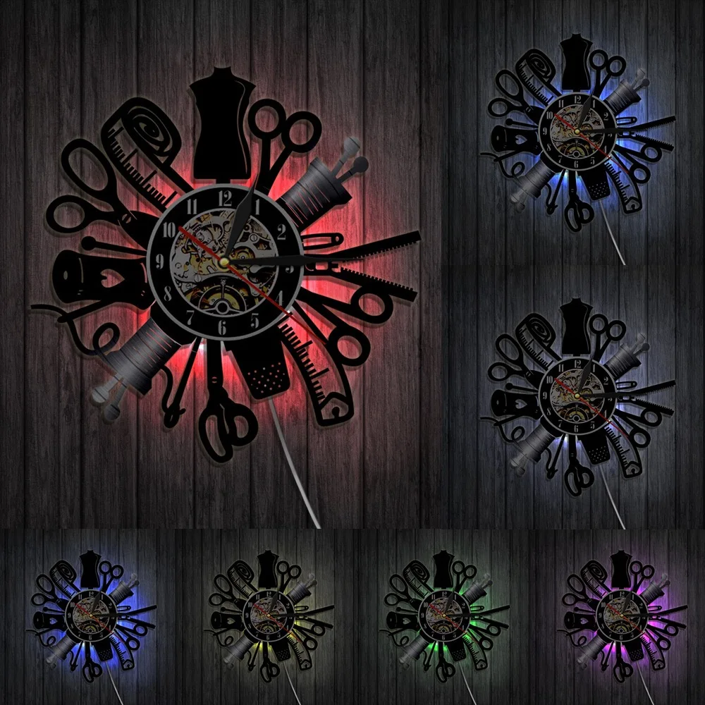 Car Repair Vinyl Record Wall Clock Engine Tools Wrench Silent Watch Auto Garage Shop Decor Mechanic Gift