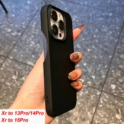 Fashion Soft Phone Case For Xr Converted to 14Pro 13Pro Back Cover Xr Turned to 15Pro Case Show Edge Buttons