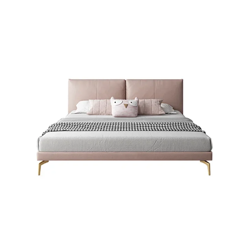 

Modern light luxury leather bed