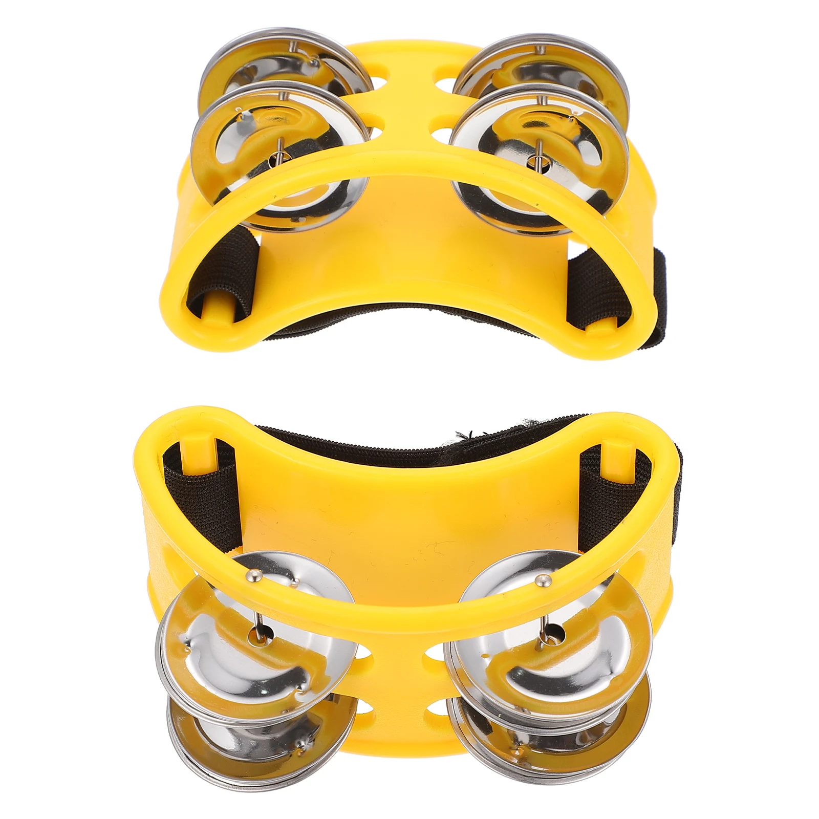 

2 Pcs Tambourine Handheld Foot Jingles Creative Design Plastic Stainless Steel Music Percussion Instrument for Karaoke Kids