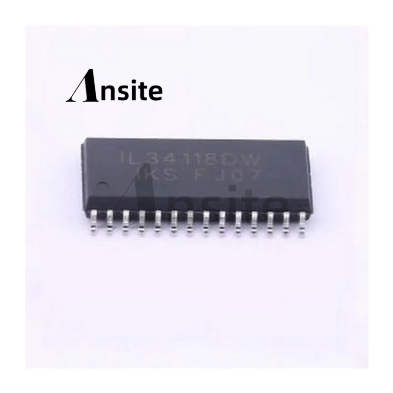 

10 pieces per lot. 100% original and genuine audio interface chip IL34118DWT, SOP-28, IKSEMICON electronic components.