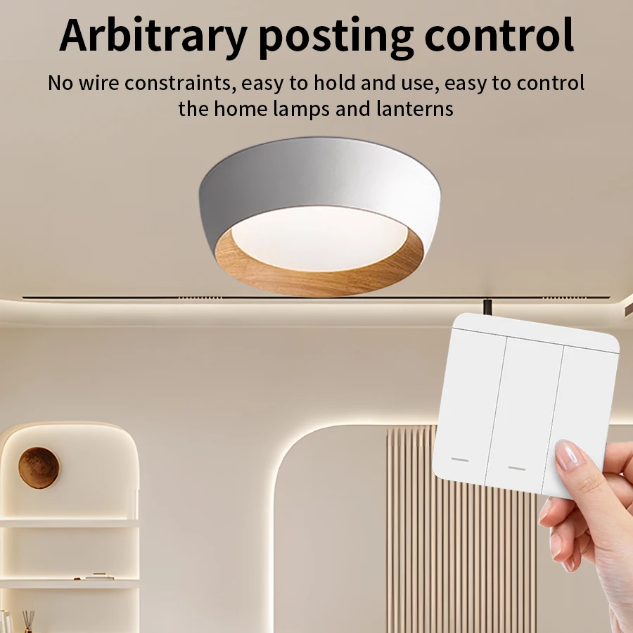 433MHz Remote Control Interruptor 10A 110V 220V with 1/2/3Gang 86 Wall Panel Switch Wireless Smart Switch Light  For LED Lamp