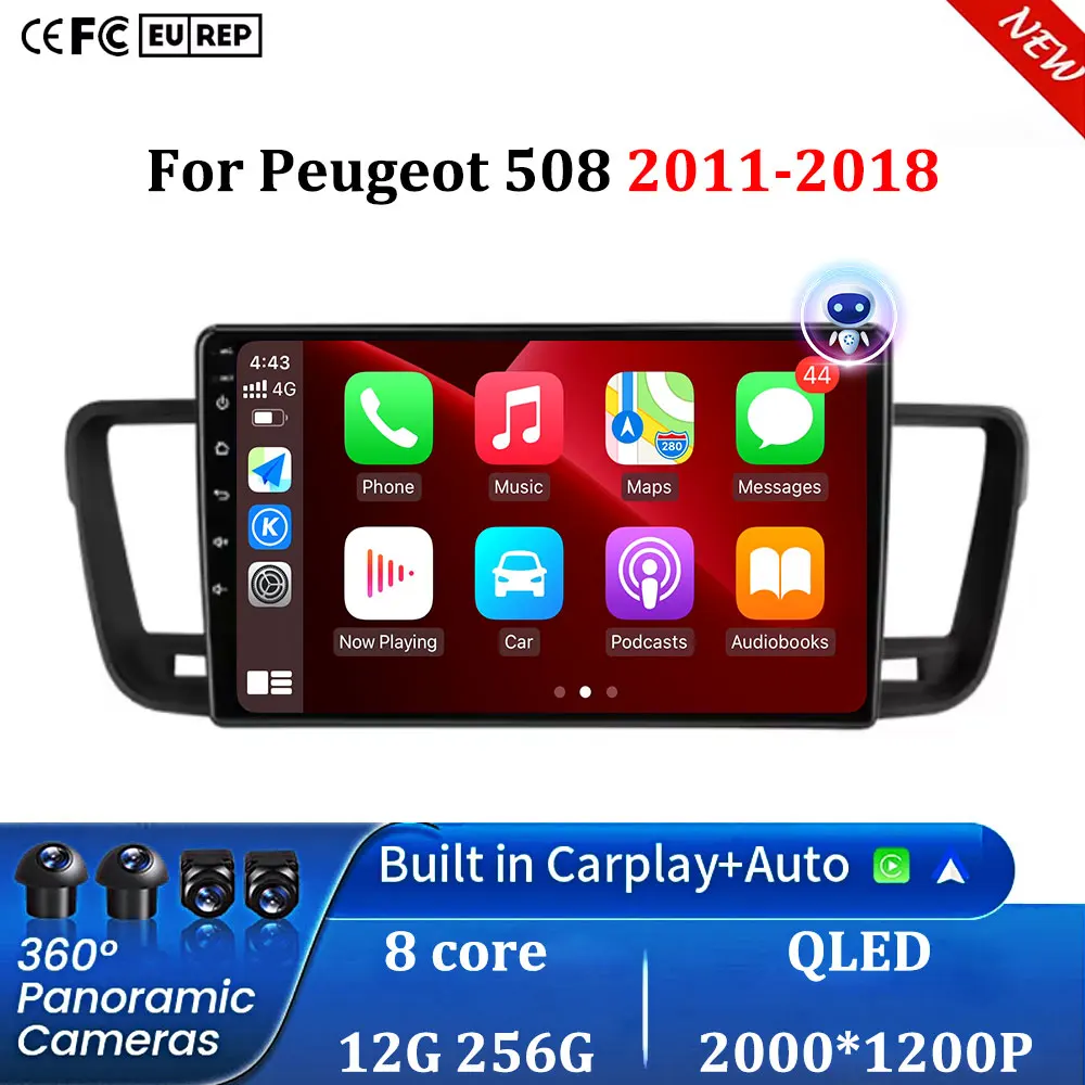 

Android 16 4G+WiFi DSP CarPlay Car Radio Multimedia Video Player For Peugeot 508 2011-2018 Navigation GPS Carplay