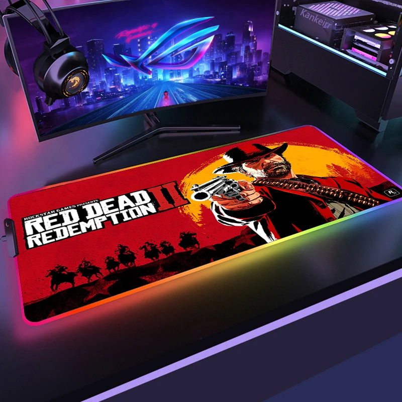 Red Dead Redemption 2 Mouse Pad Kawaii Desk Accessories Gaming Mousepad Rgb Keyboard Mat Deskmat Mats Anime Mause Gamer Pc Pads