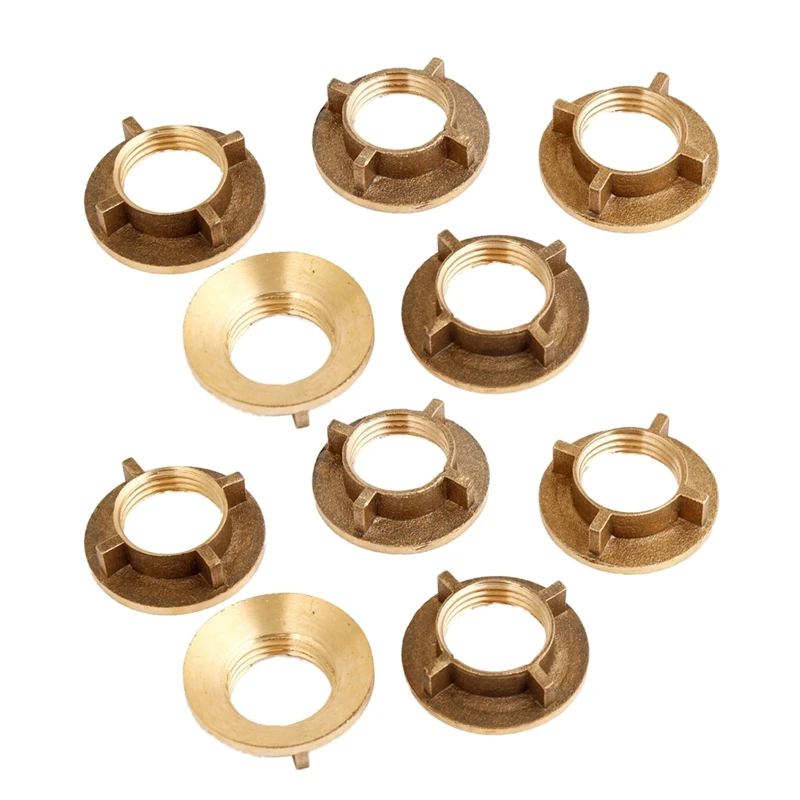 10 Pcs Gold Tone Brass 1/2Inchpt Threaded Household Water Tap Faucet Nuts