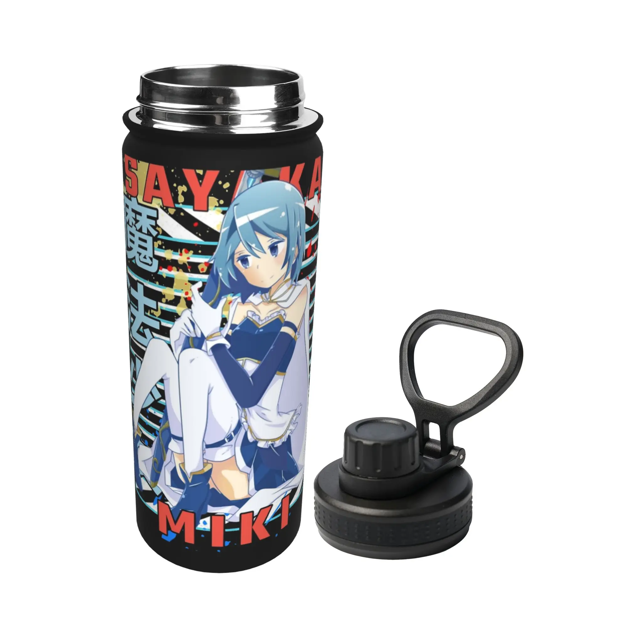 Mahou Shoujo Sayaka Miki 18OZ Sports Insulated Kettle Puella Magi Madoka Magica Anime Thermal Cup Vacuum Flask Car Mug 18OZ