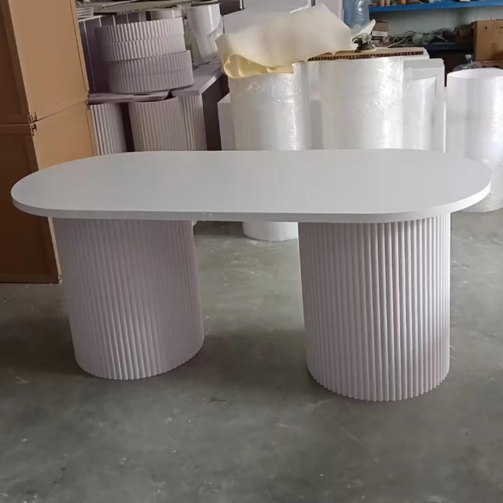 

Modern Oval Dining Table PVC And Acrylic Furniture Oval top dining table