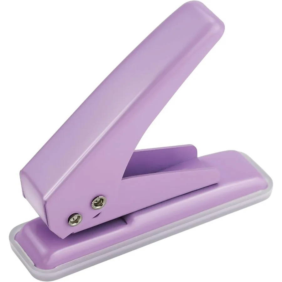 

Handheld Single Hole Puncher with 1 4 Inches Diameter for 20 Sheets Capacity Metal Construction with SkidResistant Base Ideal f