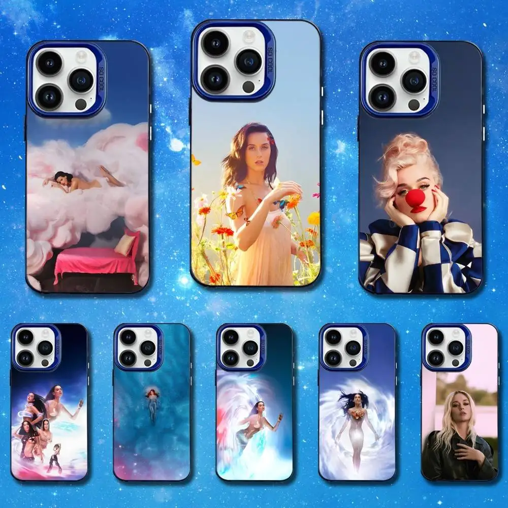 

Roar Singer K-Katy P-Perry Phone Case For iPhone 17,16,15,14,13,12,11,Mini,XS,Pro,SE,MAX Blue Matte Silicone Cover