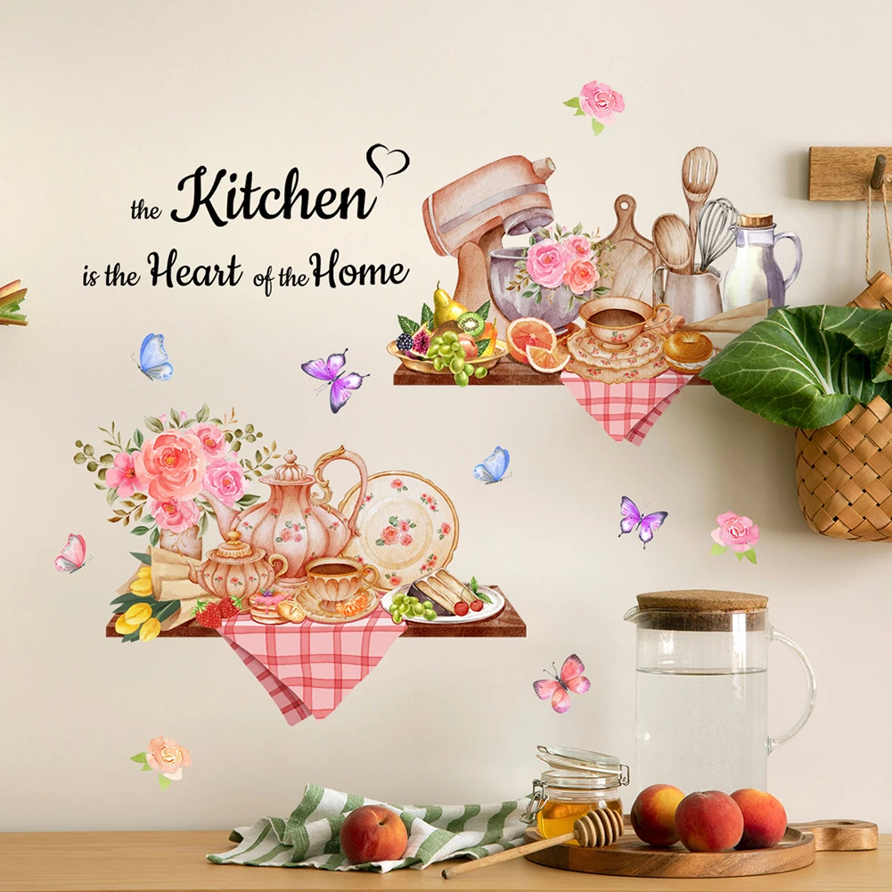 Functional Food Prep Themed Wall Stickers for Enhancing Visual Appeal of Kitchens Bedrooms Living Rooms and Workspaces