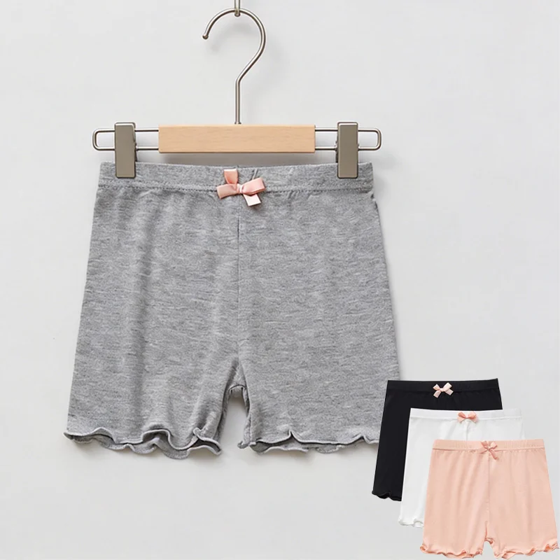 3PCS Kids Comfortable Underwear Girls Modal Shorts Bow Safety Pants Children Soft Boxer Breathable Stringy Selvedge Underpants