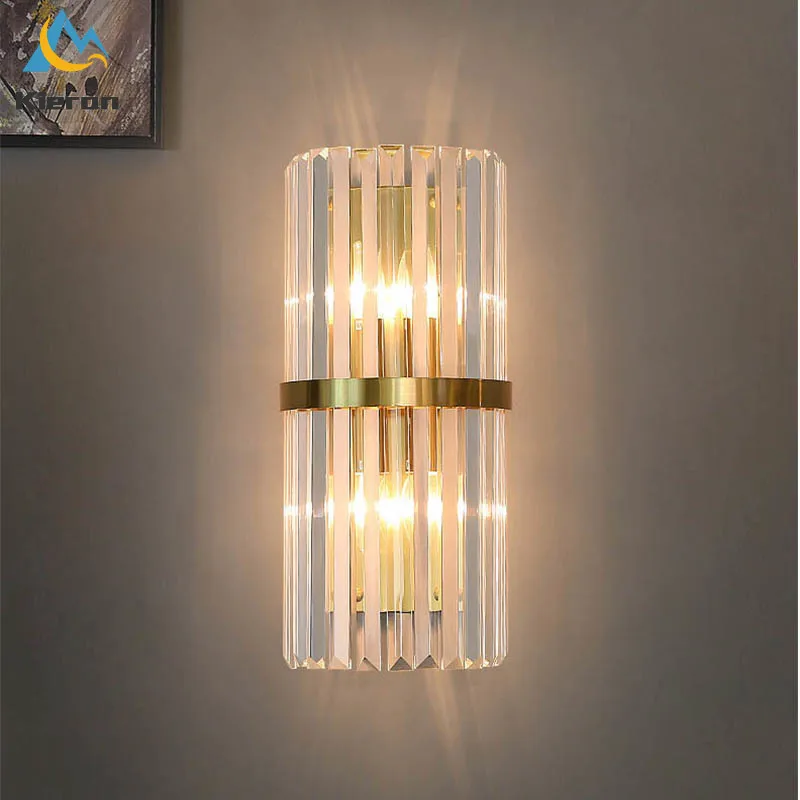 Modern Simple 40CMcrystal LED Wall Lights Living Room Bathroom Study Bedroom Wall Lamp Waterproof Antirust Alloy Room Decor Lamp