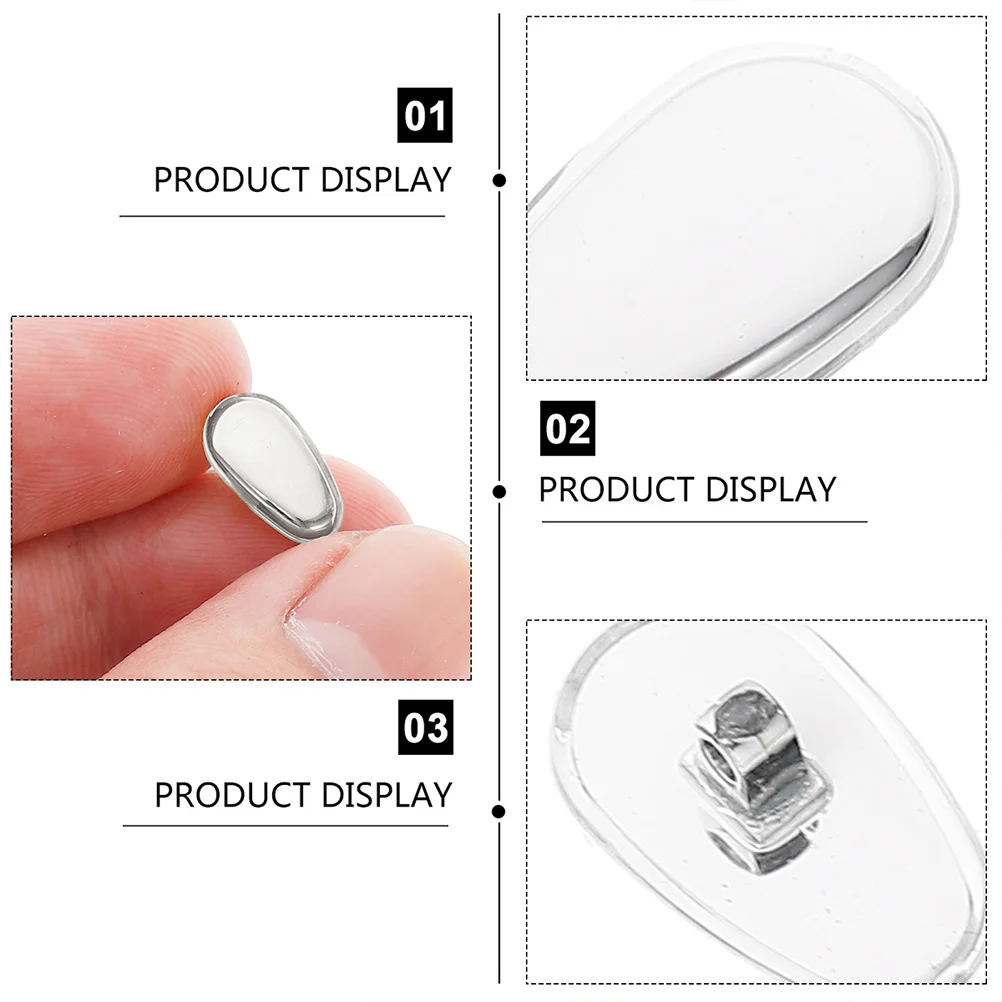 12Pairs Glasses Nose Pads Anti-Skid Silicone Patches for Spectacles Sunglasses Eyewear Supplies No Pain Stable Fit