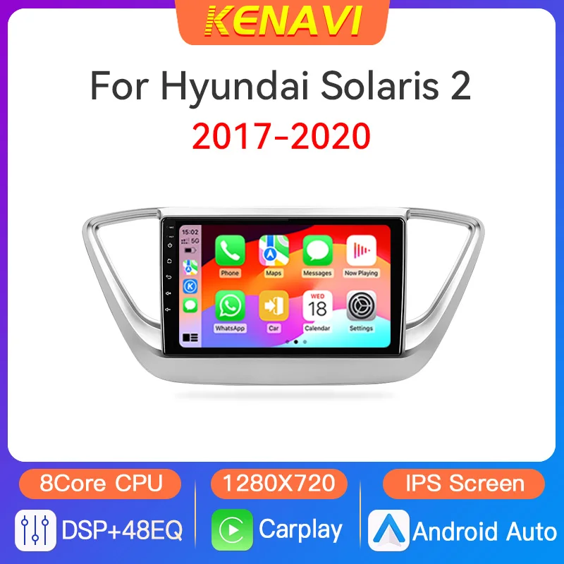

Автомобильная стереосистема 2 Din Android для Hyundai Solaris 2 Verna Accent 2017 2018 2019 2020 Мультимедийный видеоплеер GPS Carplay Авто головное устройство с сенсорным экраном Автомобильная интеллектуальная система