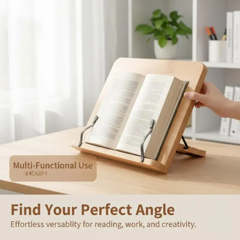 Non-slip Pads Foldable Wooden Reading Bookshelf Adjustable S/M/L Laptop Stand Desktop Organizer Stationery for Office School St