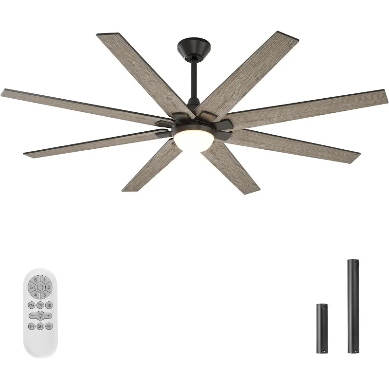 

Warmiplanet Ceiling Fan with Lights Remote Control, 72-Inch, DC Motor,6 Speed, Frosted Glass, 8 Blades, 3 Color Dimmable LED Lig