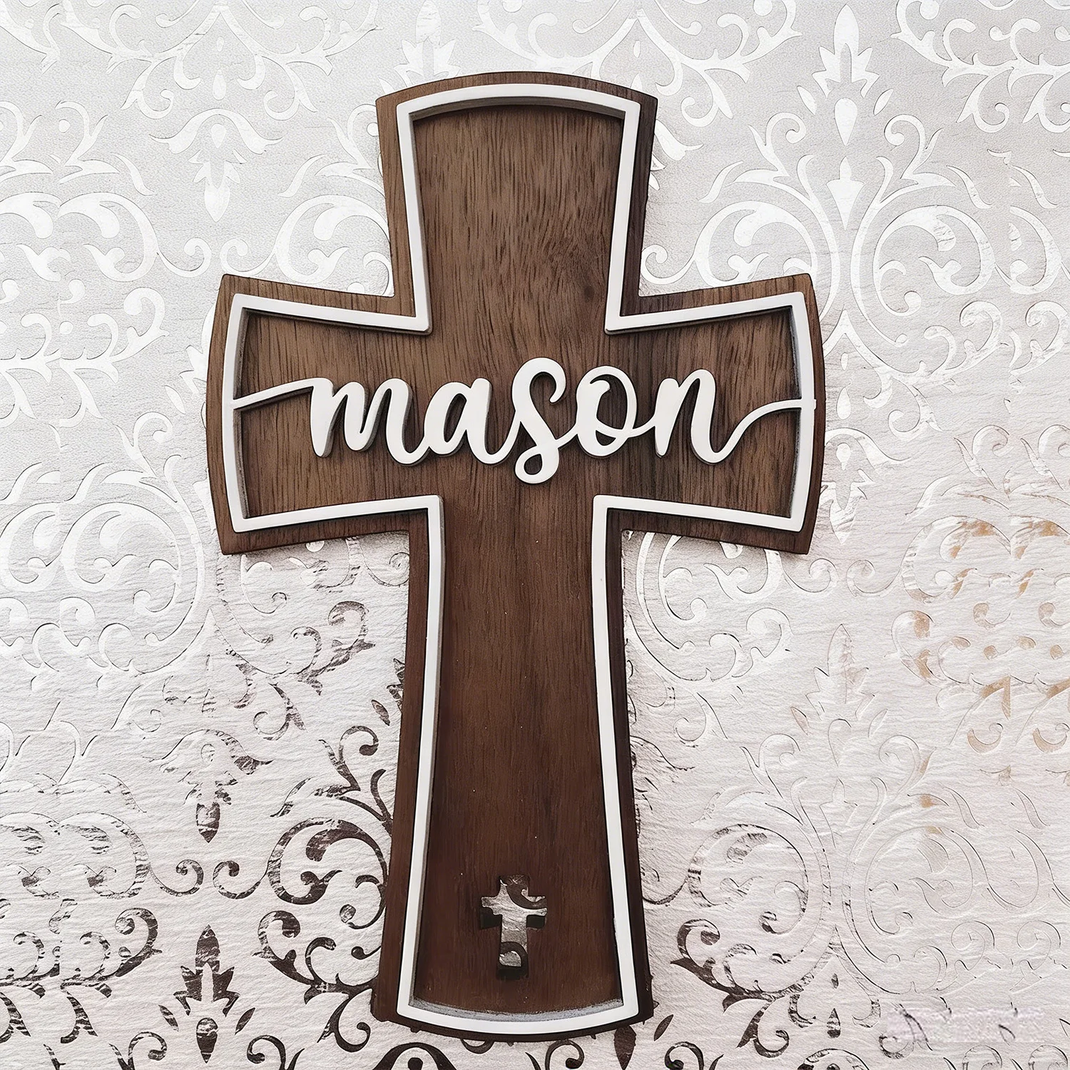 1 Stück personalisierte Namenskreuz-Namensplakette aus Holz, Wand- und Türdekoration für Zuhause, Büro, DIY bemalbar, Geschenk für Kinderzimmer, Geburtstag, Hochzeit