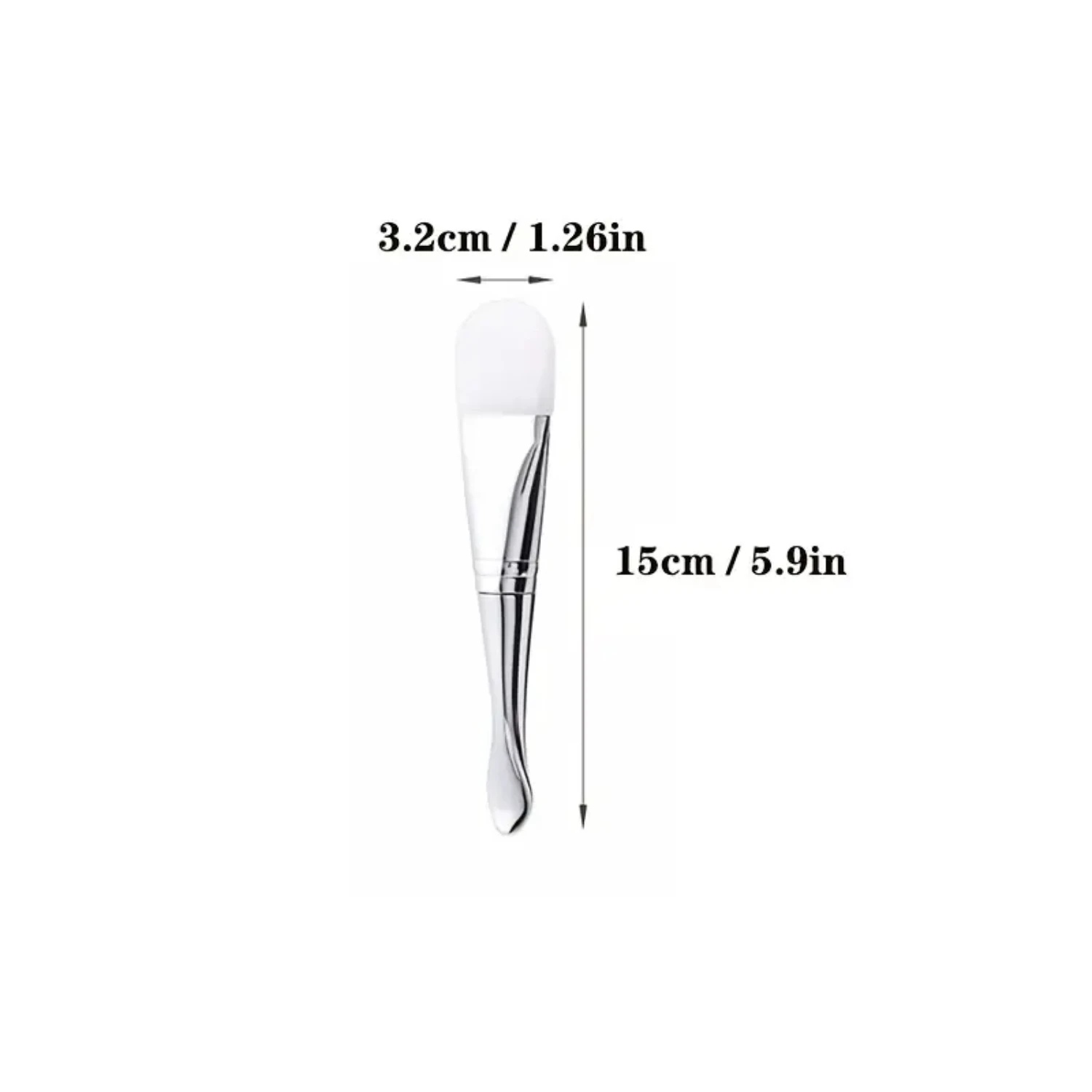 Cepillo de máscara de silicona, tubo de aluminio de doble cabeza, cepillo de maquillaje para salón de belleza, aplicar máscara de barro limpia para salón de belleza, 1 ud.