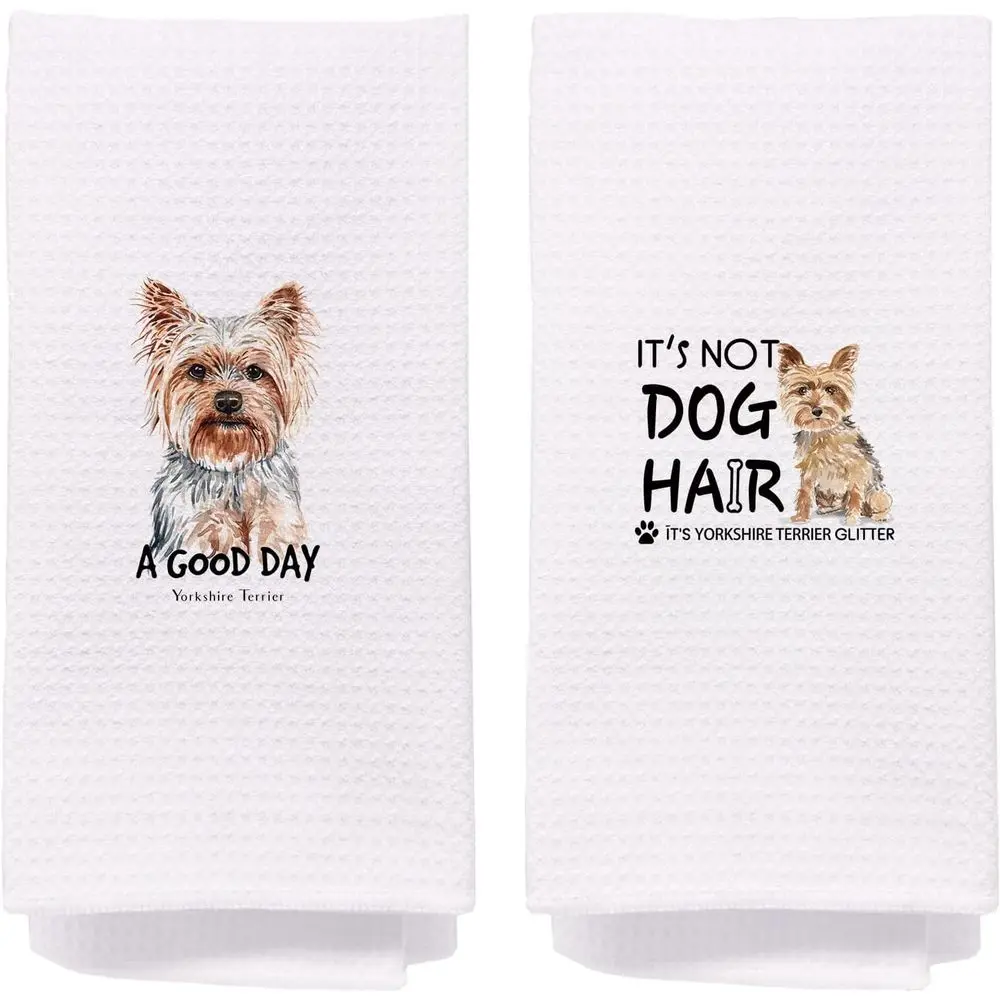 

Yorkshire Terrier Kitchen Towels - 16x24 Set of 2, Yorkie Mom Gifts, Yorkie Kitchen Bathroom Decor