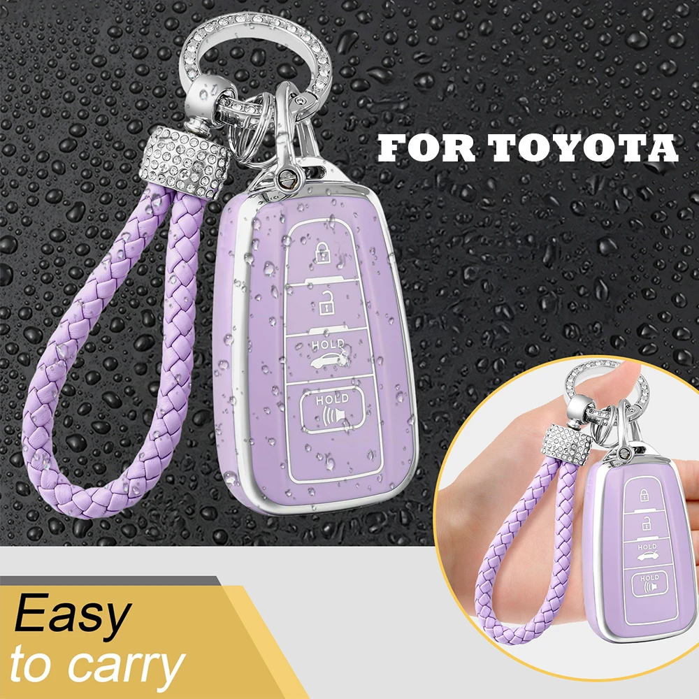 4 أزرار حافظة مفاتيح السيارة لتويوتا كورولا Rav4 كامري 70 برادو راف 150 حقوق الإنسان أفالون لاند كروزر بريوس المفاتيح