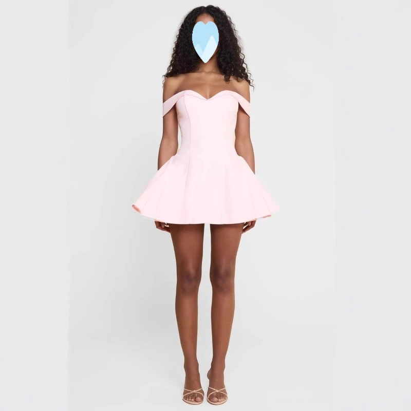 European  American Style 2026 Summer New Women's Clothing Fashion Solid Color Off-the-shoulder Short Elegant Slim Tube Top Dress