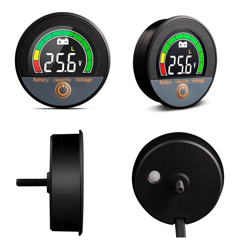 Medidor de voltaje de capacidad de batería IP67 resistente al agua ABDJ-12V 24V 48V 60V 84V con retroiluminación LCD y alarma de bajo voltaje para litio