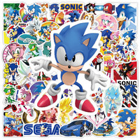 50/100Pcs Sonic Stickers Kawaii Graffiti Luggage Book Skateboard Bicycle Guitar Laptop Kids Waterproof Stiker Toys Birthday Gift
