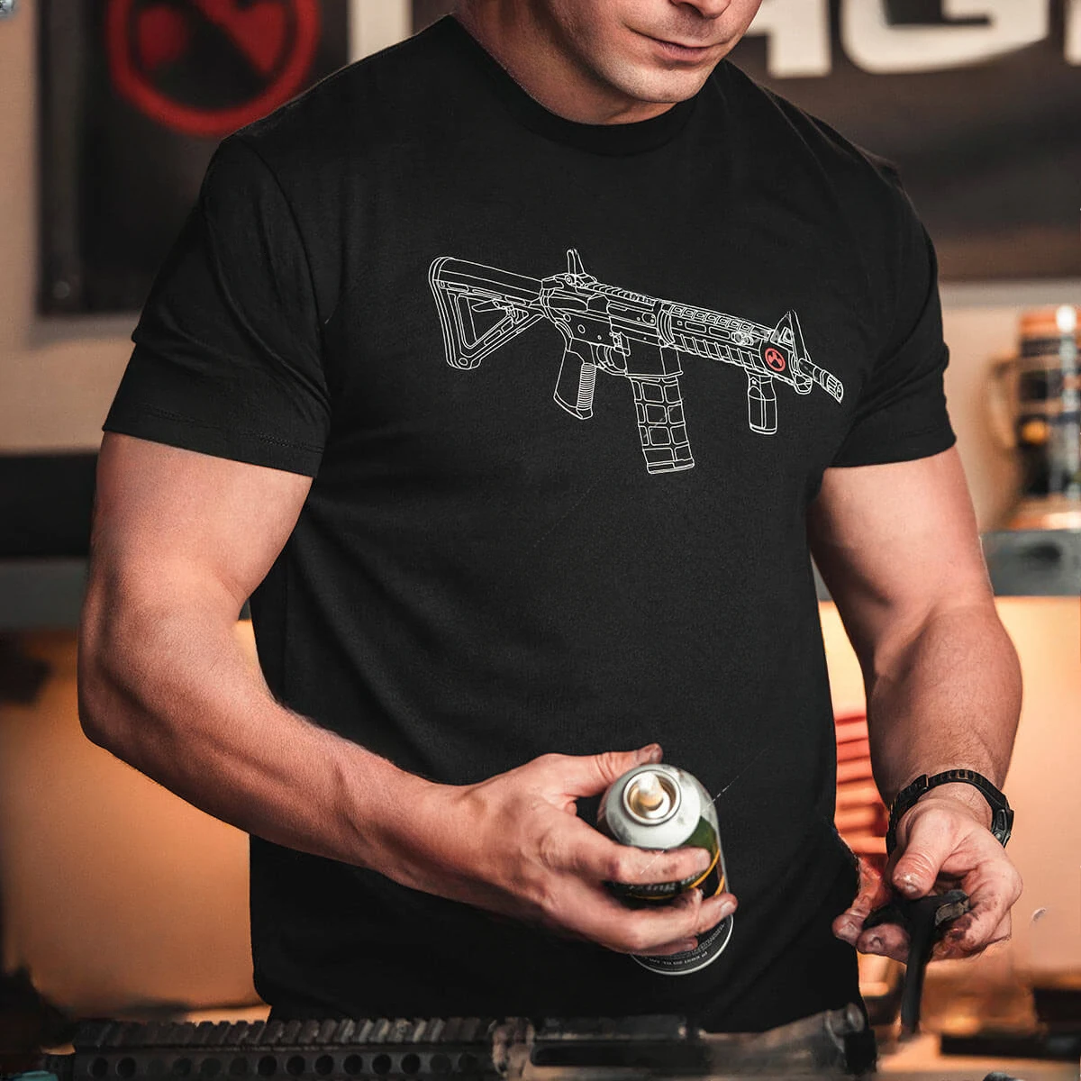 

Margap Camouflage MGP MK16 SCAR gun shooting army fan tactical next competitive outdoor short sleeve T-shirt plus size