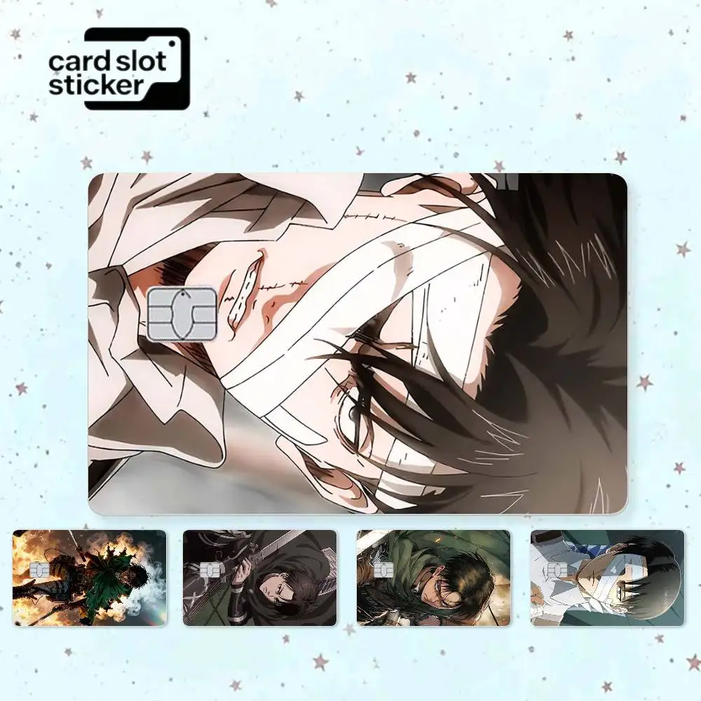 Levi Ackerman Solo Leveling  Credit Card HD Stickers Small Chip Waterproof Sticker Game Card Decal Gift