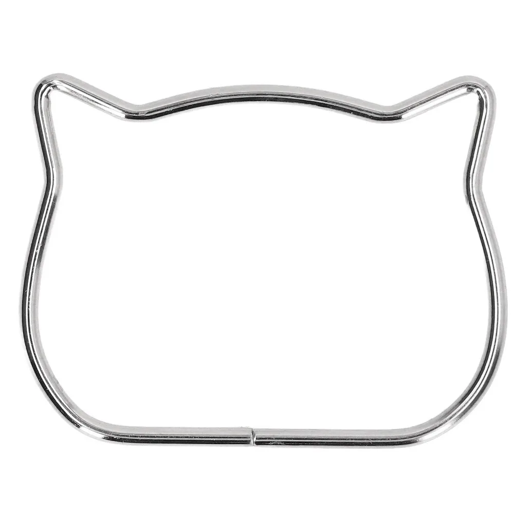 2PCS Luggage Accessories Metal Purse Handle Gold Silver Purse Frame Cat Head Metal Purse Handle Handmade Woven Bag