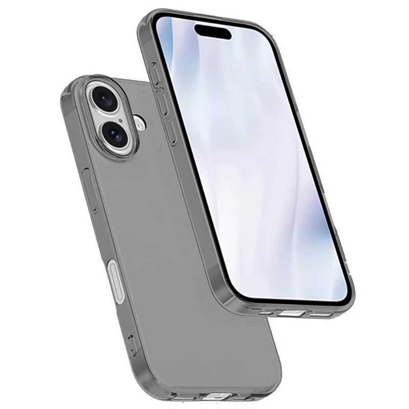 Transparente preto claro silicone caso macio para iphone 17 ar 16e 16 15 14 13 12 pro max plus mini ultra fino escudo fino capa