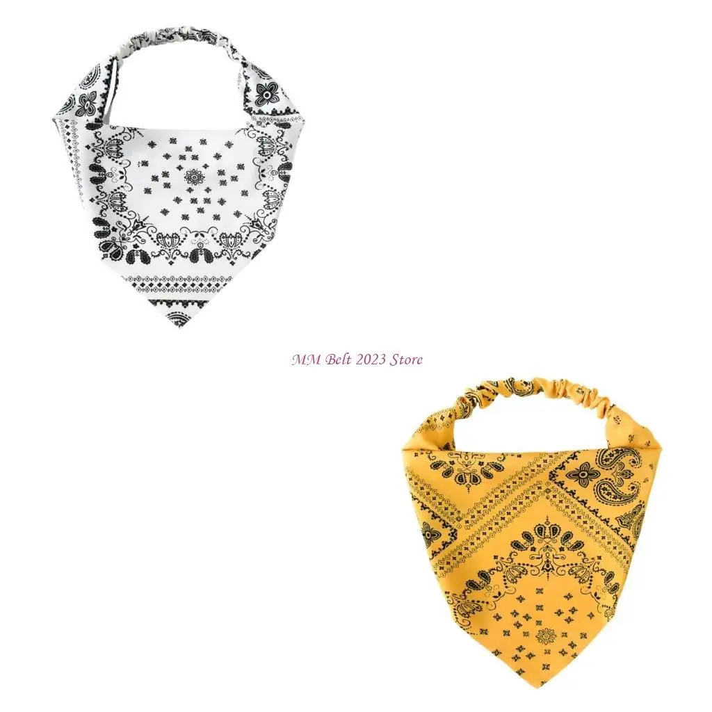

49ME Women's Fashion Headbands Vintage Bandana Hair Ties Soft Polyester Headwear Stylish Hair Decoration for Girls