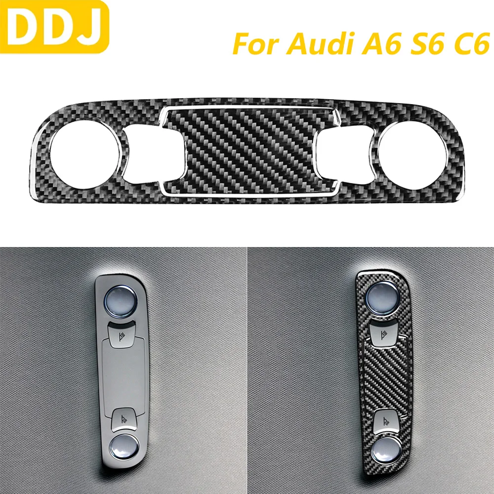 

Для Audi A6 S6 C6 2005-2011 углеродное волокно задняя крыша лампы для чтения панель декоративная крышка автомобильные аксессуары декоративная наклейка