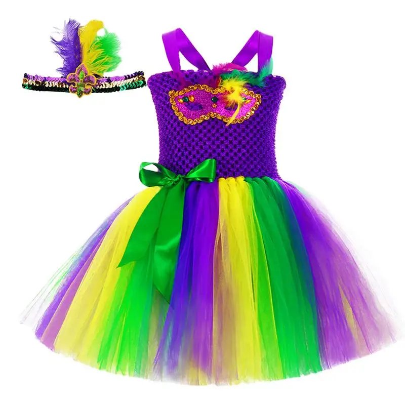 

Sequins Mardi Gras Dress For Girls Carnival Halloween Disguised Costumes Kids Festival Clothes Tutu Outfit