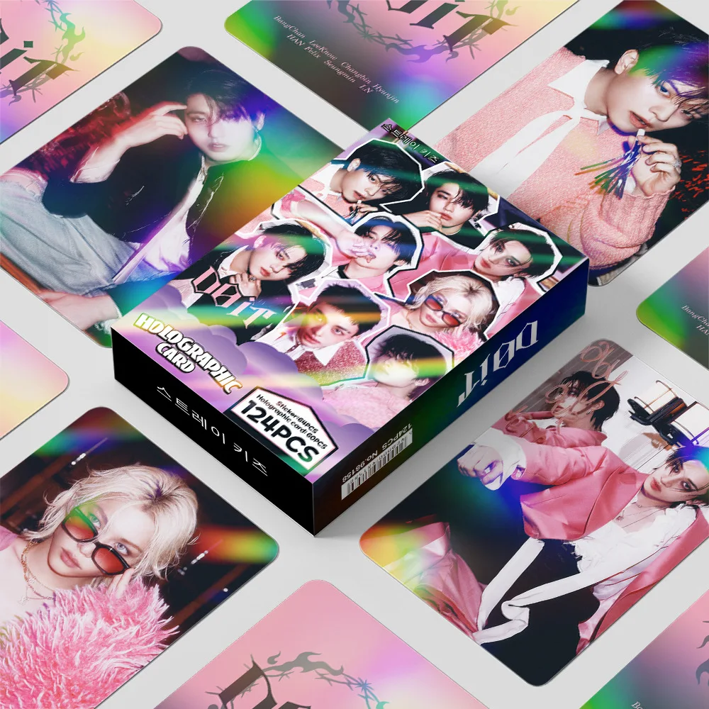 

64+60 шт./набор KPOP STRAYKIDS Новое альбомное издание DO IT, лазерные карточки-стикеры для фанатов, открытки LOMO, STEP OUT 2026, SKZOO